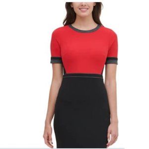 Tommy Hilfiger colorblock red and black sheath dress